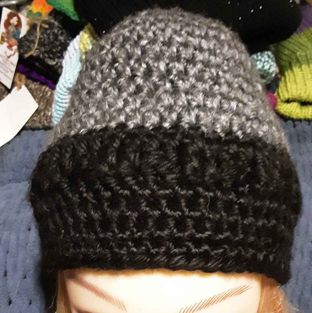 Handmade crocheted acrylic beanie